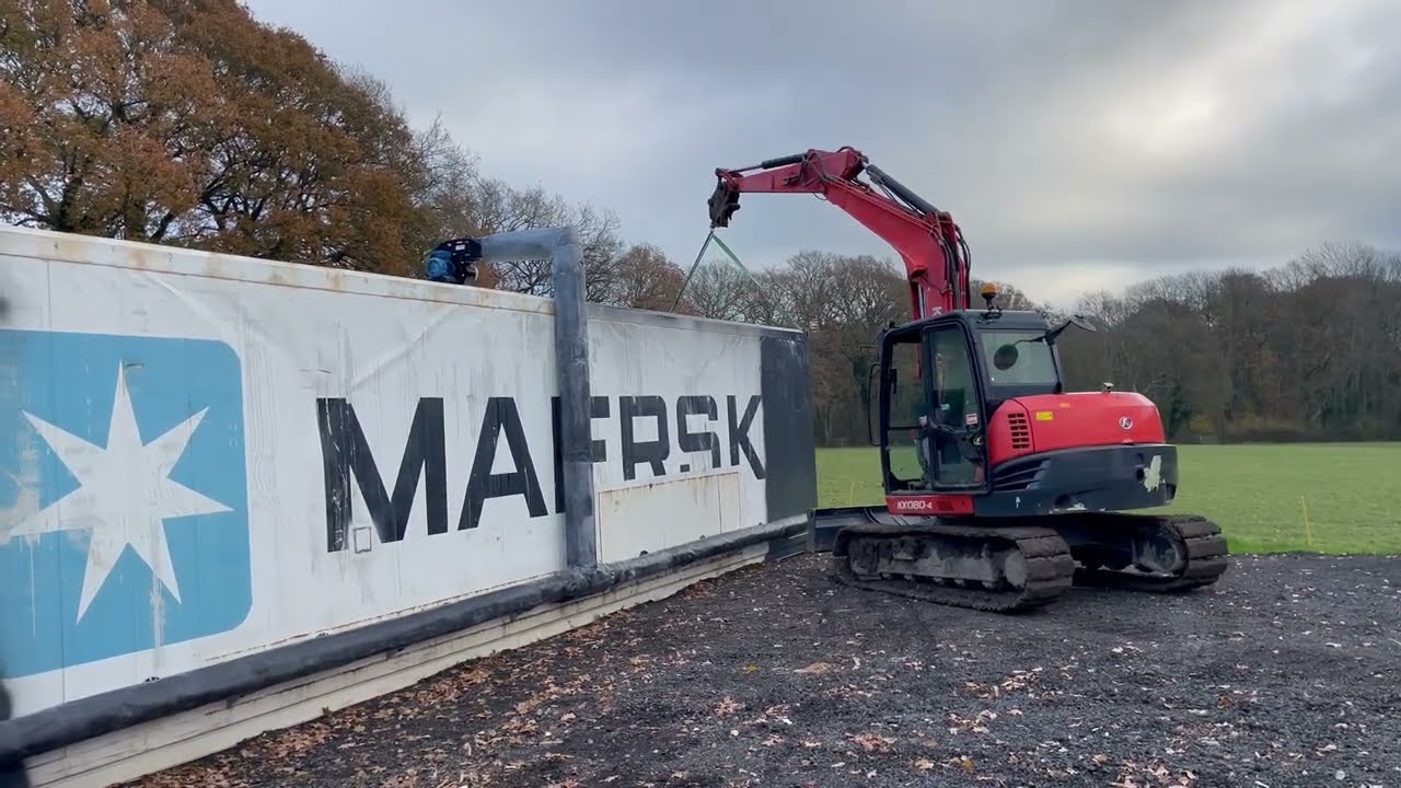 Moving container kiln number 2 into place