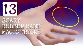 コワっ！恐怖さえ感じる 13の輪ゴムマジック【種明かし】Rubber band magic tricks