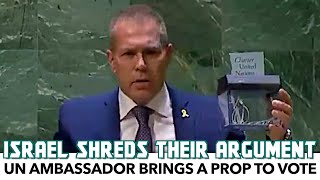 Israel Ambassador Brings Paper Shredder To Historic UN Vote