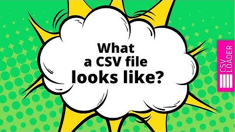 What a CSV file looks like?