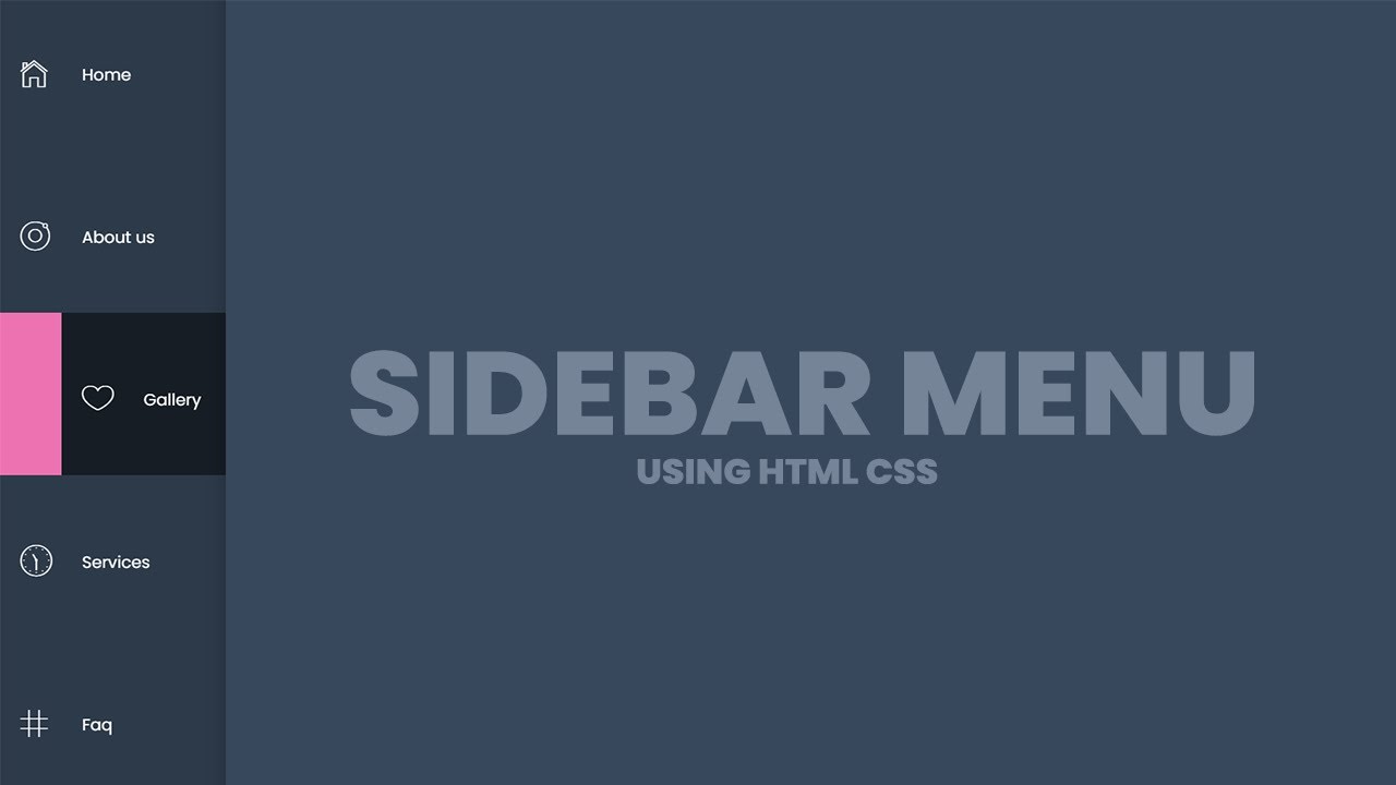 Sidebar Nav menu with Hover Animation - CSS Hover in website - YouTube