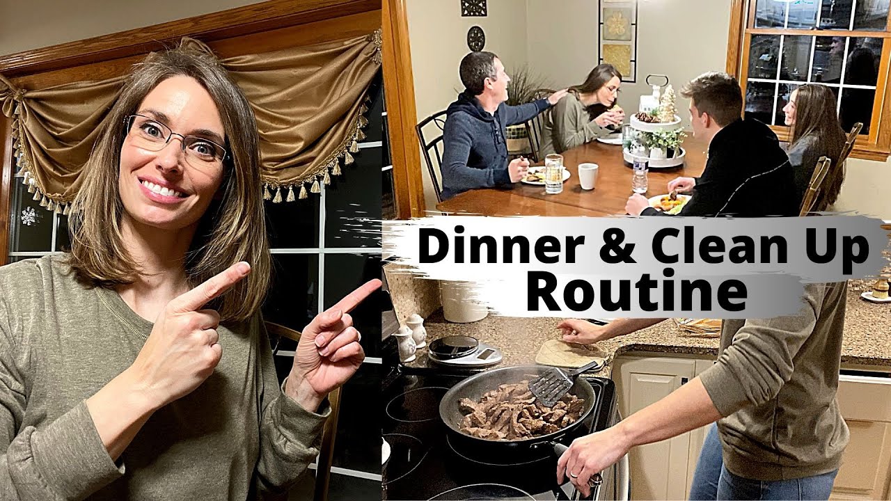 DINNER AND CLEAN WITH ME/EASY DINNER/NIGHT TIME KITCHEN CLEAN UP ...