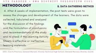 LEARNING ACTIVITY SHEETS: AS A VITAL TOOL FOR KNOWLEDGE ACQUISITION
