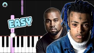 Kanye West & XXXTentacion - "True Love" - EASY Piano Tutorial & Sheet Music
