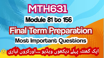 MTH631 Final Term subjective 2024 | Most Important Questions | Past paper solution @brightlikemoon