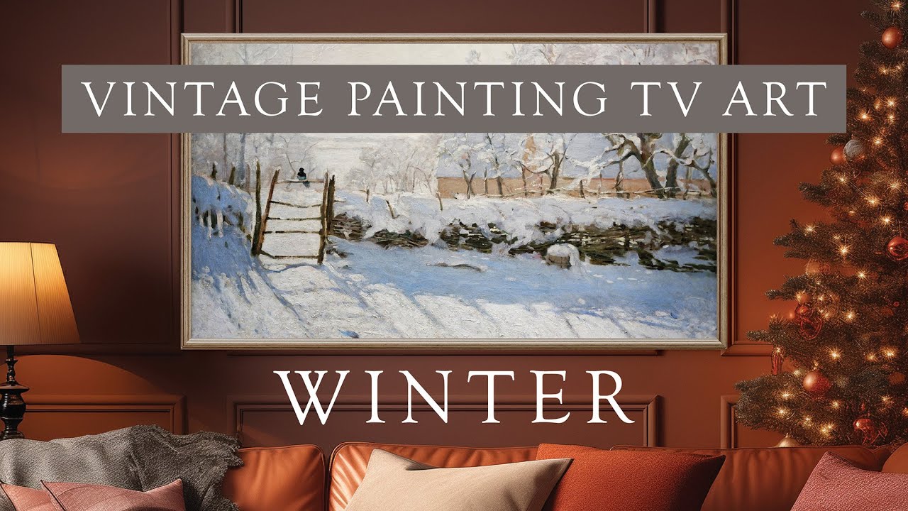 Vintage Winter Oil Paintings | Snowy Landscape Art | Snowy Village Paintings | 1 Hour | 4K HD❄️