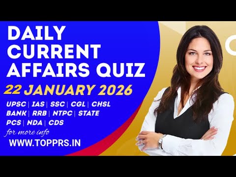 आज के Current Affairs Quiz 🔥 | 22 January 2026 GK MCQs | Daily Quiz ...