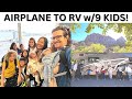 24 HOUR TRAVEL DAY WITH 9 KIDS on an AIRPLANE- 2 LAP BABIES! DRIVING AN RV to the GRAND CANYON!