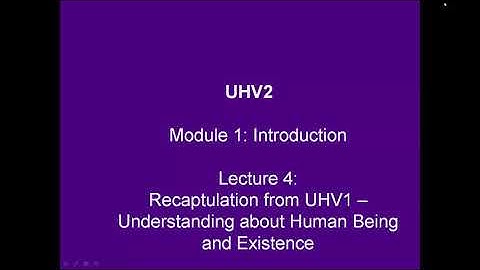 UHV-III 4 M1 L4 UHV1 Recap   Human Being & Existence