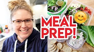 SUNDAY MEAL PREP WITH ME!   HEALTHY MEAL PREP  CRUSTLESS QUICHE  GREEK SALAD  BANANA BREAD