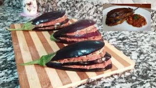 دنجال معمر  فالفران بحشوة لذيذة  باذنجال محشي/ aubergines farcies au four