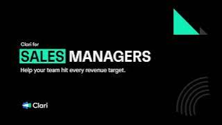Clari for Sales Managers