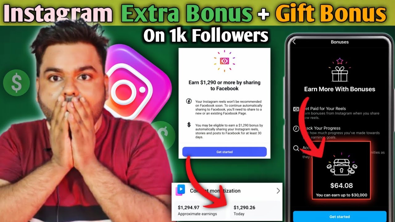 Instagram gives money only for 1k followers🤑 | Instagram Bonus Updates | Gift on reels 