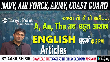 Articles With Full Concepts | ENGLISH BY ASHISH SHARMA SIR || Target Point Defence Academy Jaipur