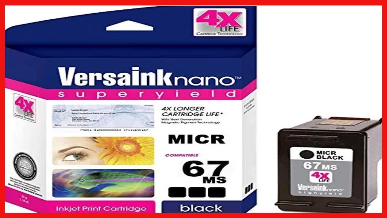 VersaInkNano HP 67 MS MICR Black Ink Cartridge for Check Printing