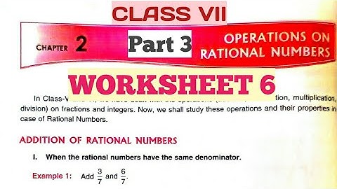 D.A.V. Math | Class VII | Ch-2 | Operations On Rational Numbers | WS-6 | Part 3 | Art Of Mathematica