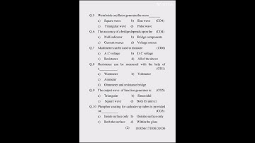 #HSBTE Diploma 3rd Semester Electronics Engg. Sample paper of Electronics instrument & Measurement