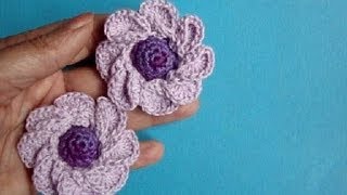 Вязаные цветы Урок 38 Crochet flower pattern for free(Подписаться на все новые видео-уроки по емайл: http://feedburner.google.com/fb/a/mailverify?uri=knittingforbeginners/video Crochet flower pattern for..., 2013-07-30T06:43:54.000Z)