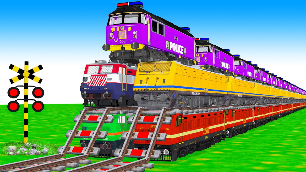 踏切アニメ】複雑な電車 5 Trains Climbing Pynamid 2025 🚦 Fumikiri