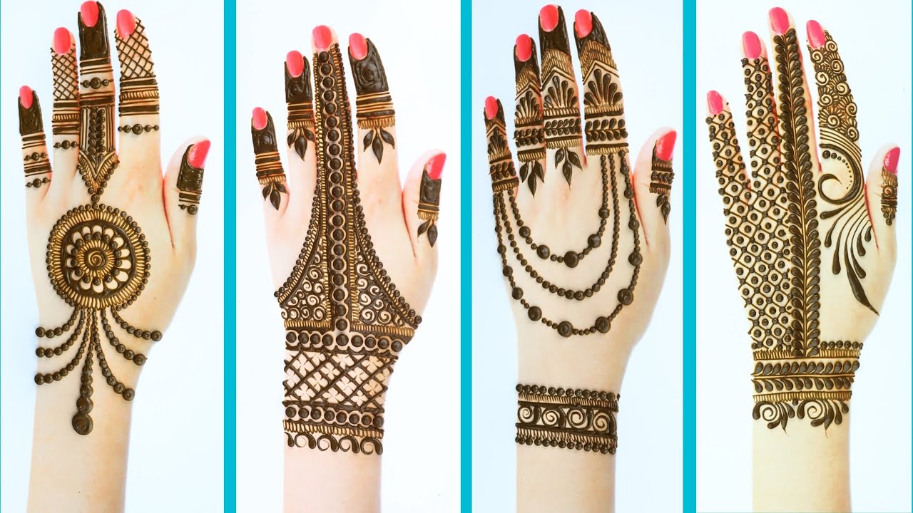 Top 4 stylish mehndi designs - Beautiful Mehendi design back hand ...