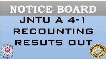 JNTUA 4 1 RECOUNTING RESULTS OUT