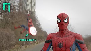 Spiderman Steals Captain Americas Shield