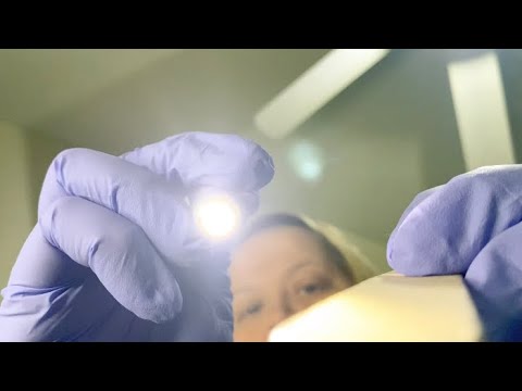 ASMR Medical & Cranial Nerve Exam in Hospital Bed | Camera Touching, Light Triggers, & Whispered