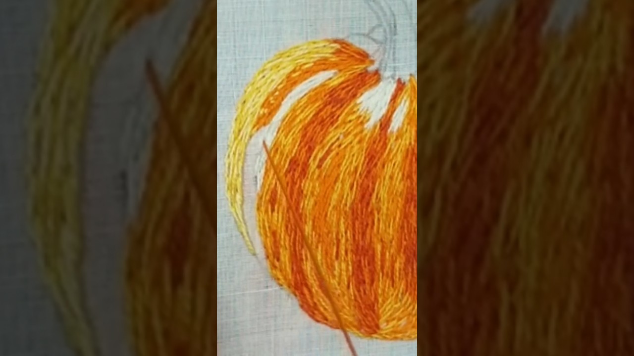 How to embroider a pumpkin - part 12 