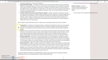 PSY1082 Types of Experimental Research