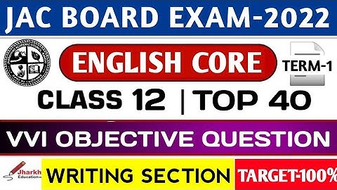 English Core Top-40 vvi Objective Question | Jac Board Class 12 English Core Objective Question