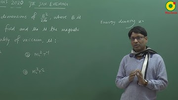 IIT JEE Mains 2020 , Unit and Dimensions 01 , JEE/ NEET PHYSICS by SSI sir B. Tech. IIT Delhi