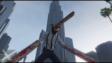 Chainsaw Man mod gameplay - GTA 5