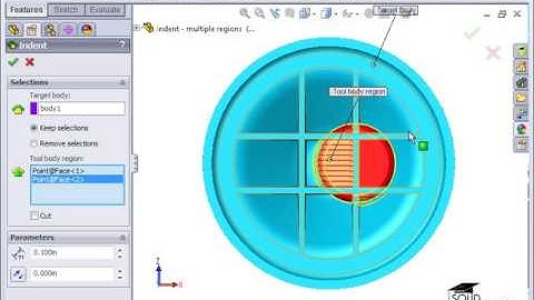 SolidWorks 7 Indent Feature   3 Multiple Tool Regions