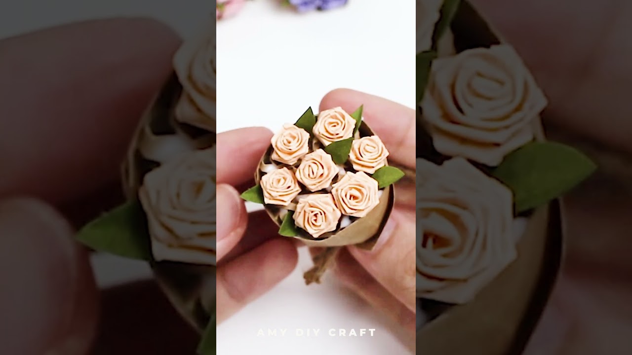 DIY tiny paper roses! 🌹 #fyp #diy #giftideas #tutorial #easydiy