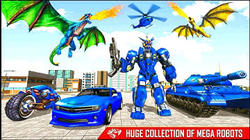 Flying Dragon Robot Bike transformation %%% Tank Robot car transform game %%% android gameplay