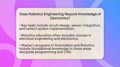 Does Robotics Engineering Require Knowledge of Electronics? | Test News