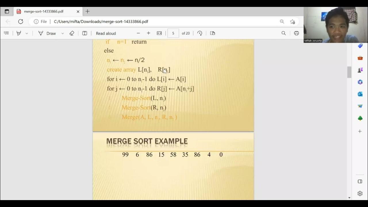 MERGE SORT USING PYTHON - UTS ALGORITMA DAN STRUKTUR DATA - YouTube