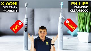 Кто круче? Xiaomi Oclean X PRO Elite за $60 или PHILIPS DiamondClean 9000 за $260. Сравнение и обзор