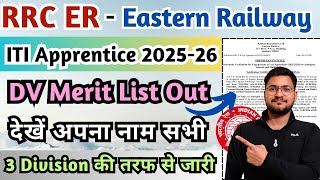 Eastern Railway Apprentice New Merit List Out, RRC ER ITI Apprentice 2026 Merit List
