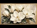 4K Magnolia Painting | Floral TV Background | Art Screensaver | 2 Hour Loop