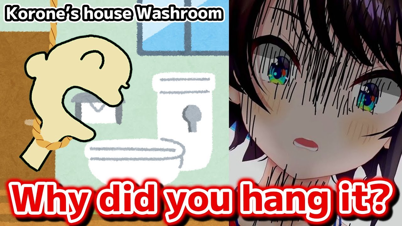 Subaru freaks out in Korone's house Washroom [Hololive Eng Sub]