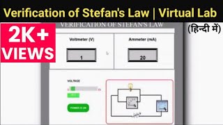 Verification Of Stefan's Law💡| Virtual Lab | Engineering Physics