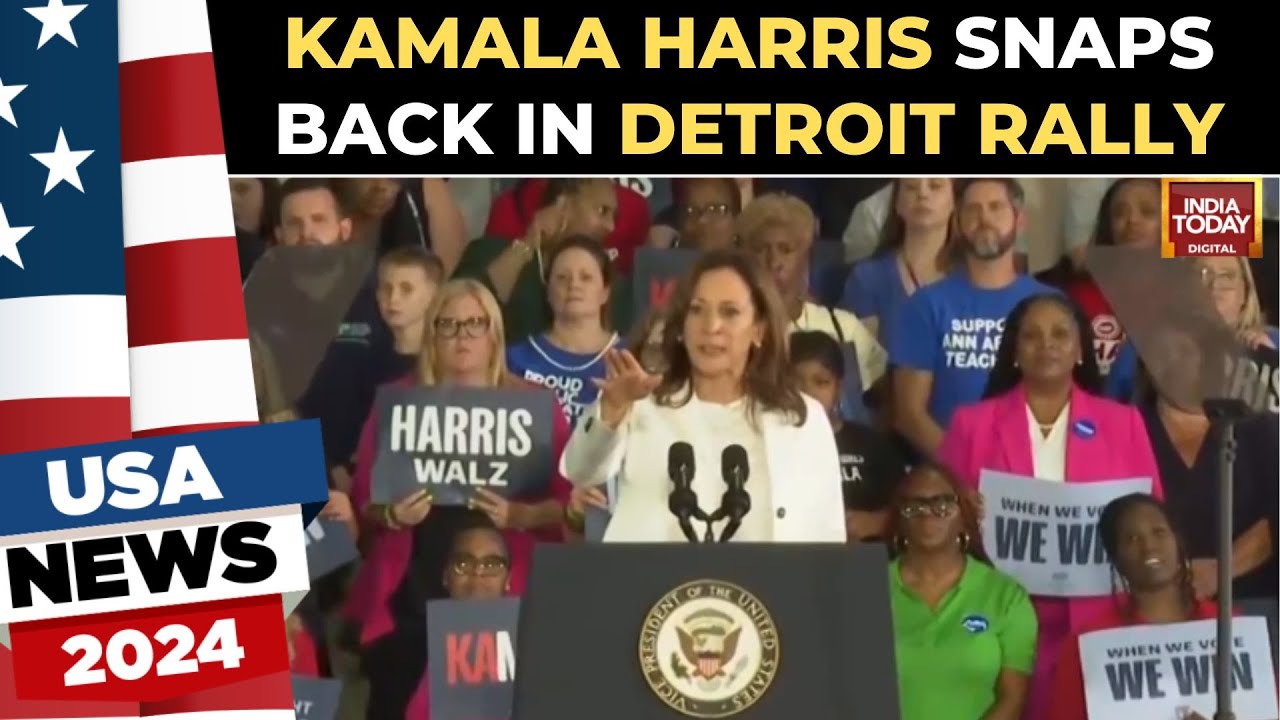 Kamala Harris Snaps Back at Protesters in Detroit Rally - See Her Fiery ...