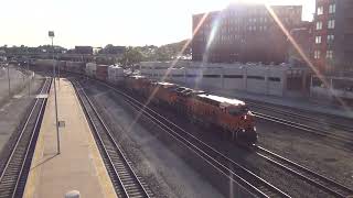 BNSF #3986 Leads EB Stacktrain. Kansas City, MO 5/17/25