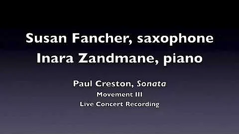 Sonata for alto saxophone and piano by Paul Cresto...