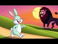 Cartoon Story: The Lion and the Clever Rabbit | Learn Honesty &amp; Wisdom"