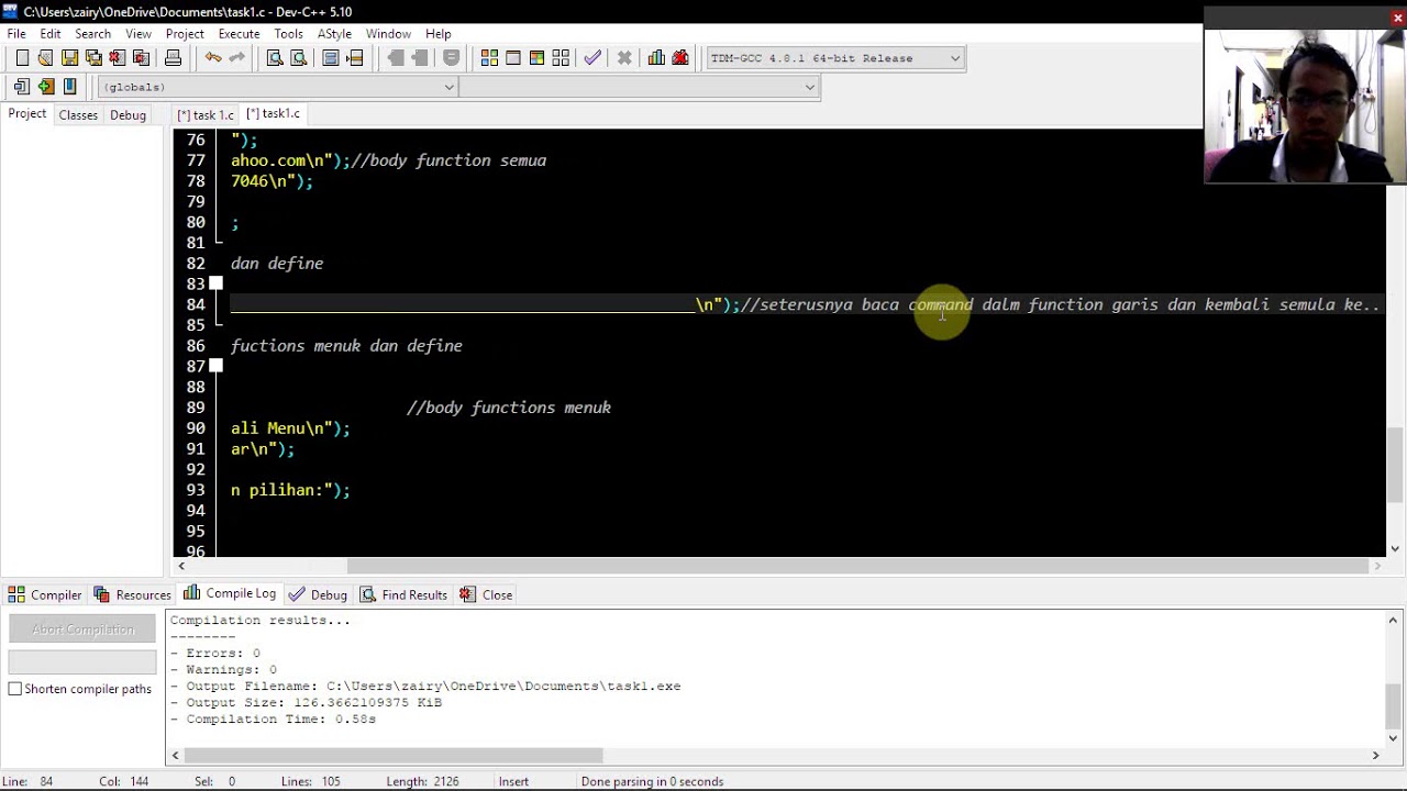 Menus program C+ part 2 - YouTube