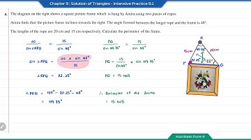 Add Math Form 4 -  Chapter 9 : Solution of Triangles - Intensive Practice 9.1