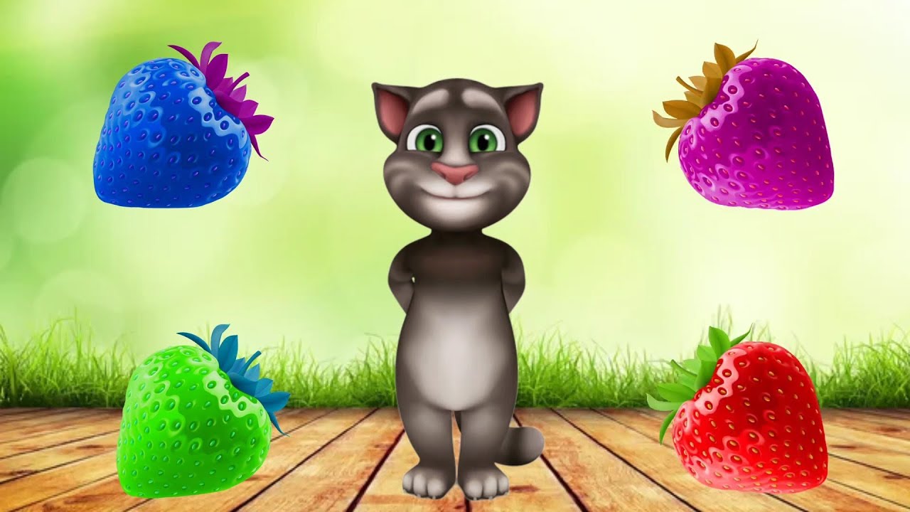 Talking Tom Eating colour full strawberry 🍓 full funny video 