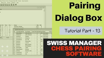 Pairing Dialog Box - Swiss Manager Chess Pairing Software